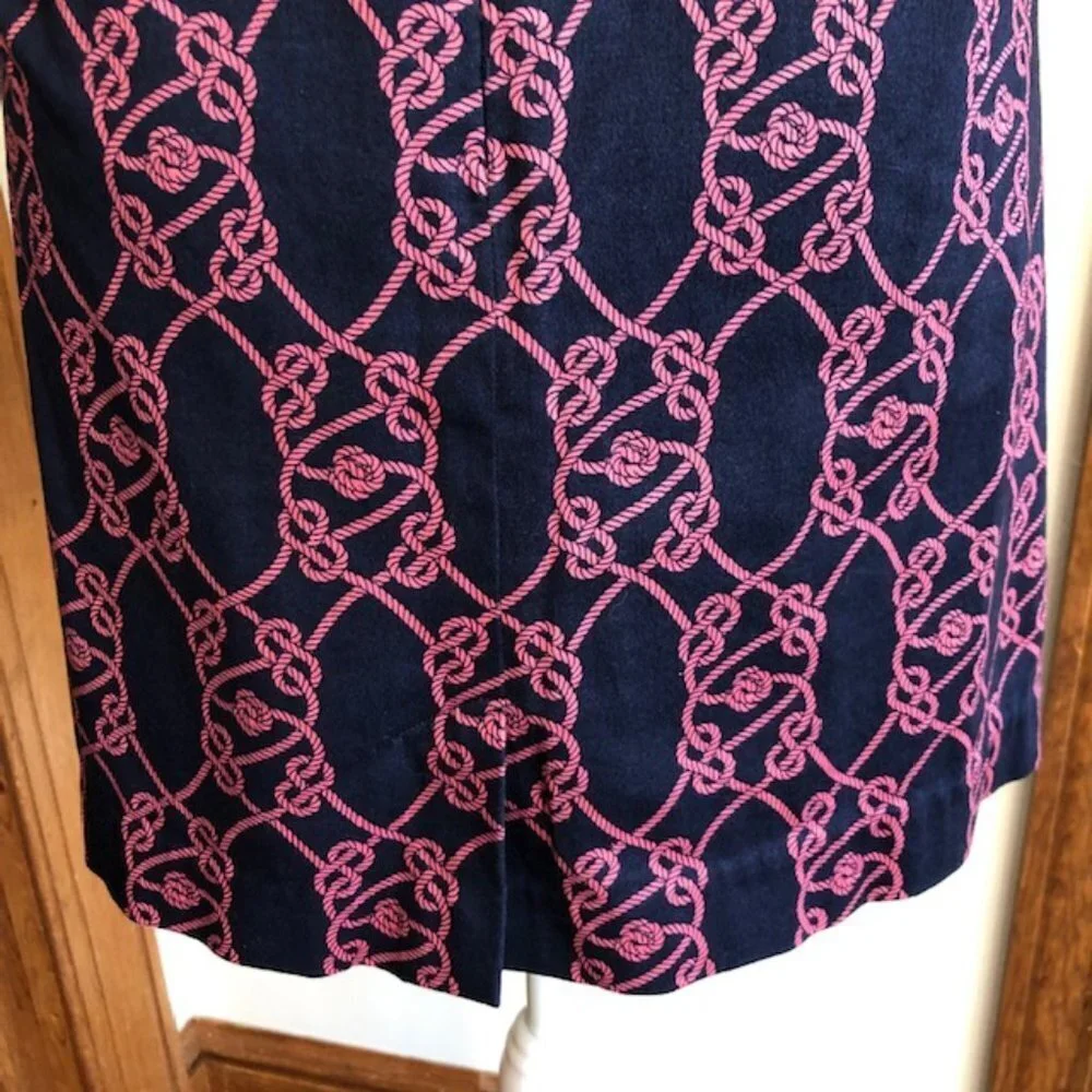 VINEYARD VINES Nautical Rope Navy Pink A Line Skirt 10